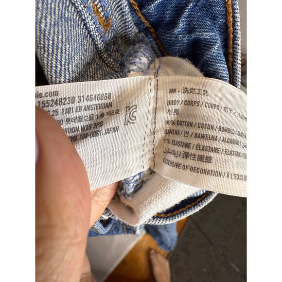 Abercrombie and Fitch Jeans Baggy Low Rise Raw Hem Wide Leg 27 4 - Picture 4 of 6